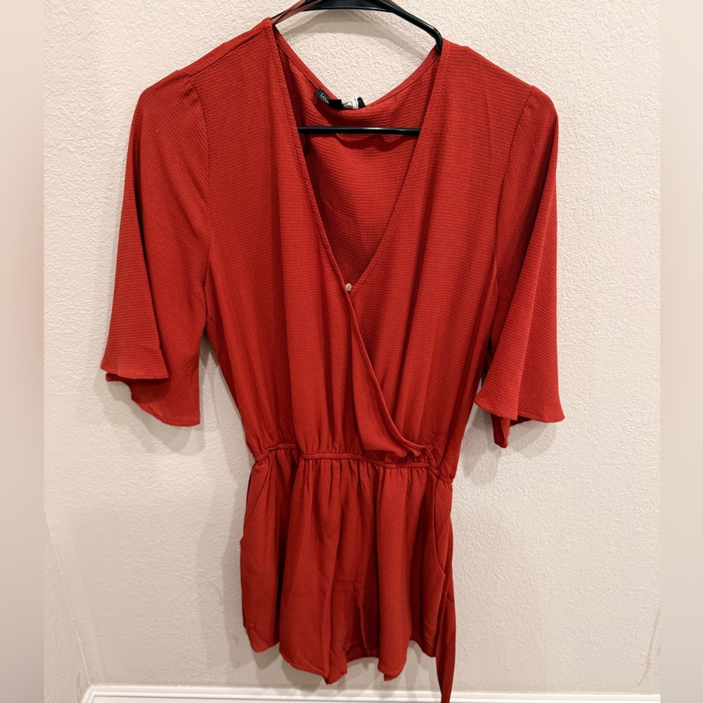 Elegant Red Wrap romper